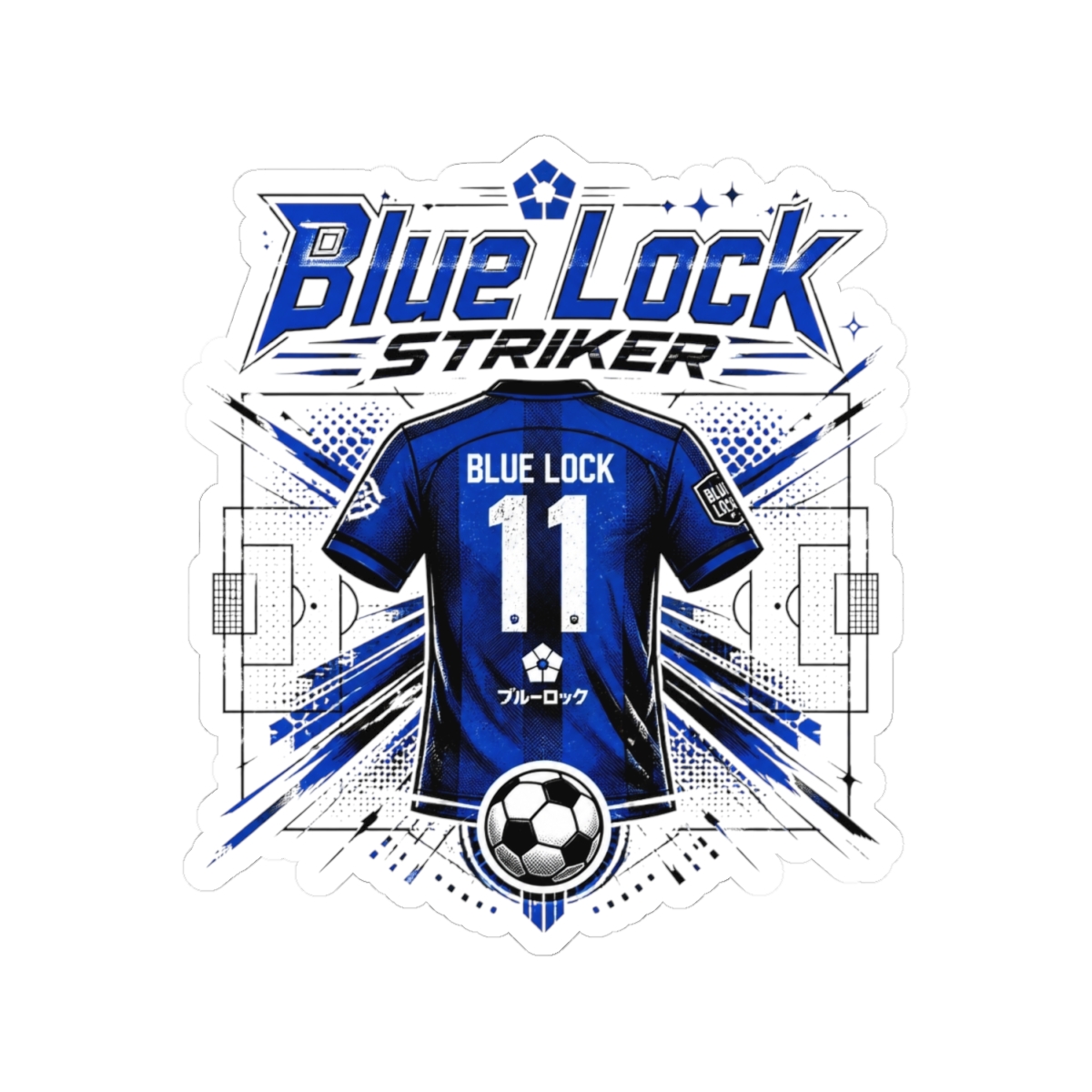 Blue Lock "Blue Lock Striker" Sticker - alternate angle 2, merchandise